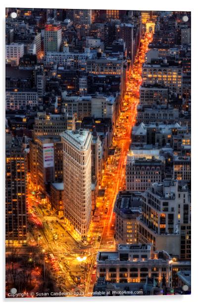 Flatiron Building District NYC Acrylic by Susan Candelario