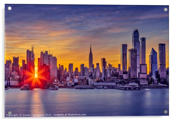 NYC Manhattanhenge Acrylic by Susan Candelario