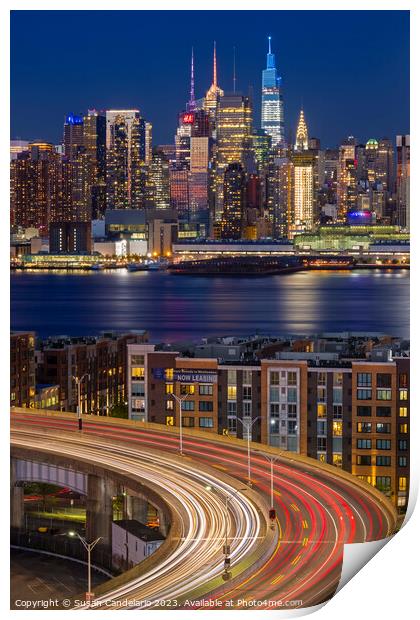 NYC Skyline and Lincoln Tunnel Helix  Print by Susan Candelario