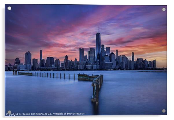 World Trade NYC Skyline Acrylic by Susan Candelario