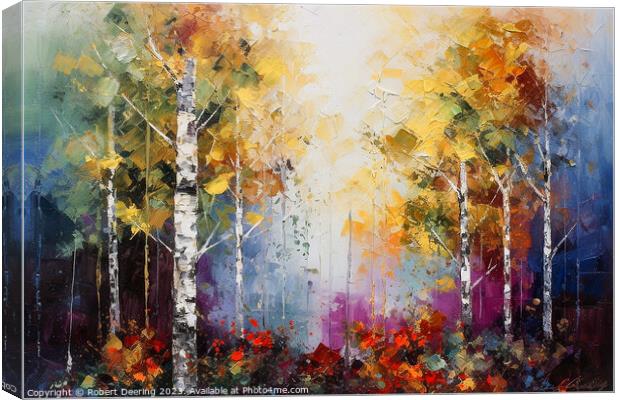 silver birch in autumn Canvas Print by Robert Deering