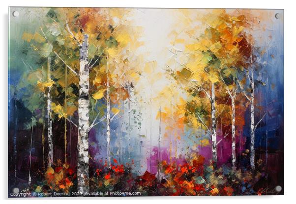 silver birch in autumn Acrylic by Robert Deering