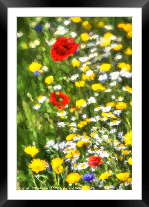Summer Flora Renoir Style Framed Mounted Print by David Pyatt