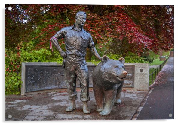 Wojtek the Soldier Bear Memorial Acrylic by John Frid