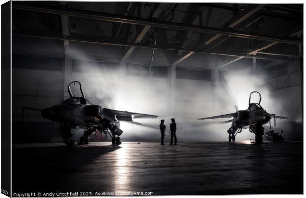 Jaguars in the Hanger Canvas Print by Andy Critchfield
