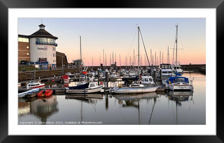 Sunrise over Whitehaven Harbour  Framed Mounted Print by Kate Wilson