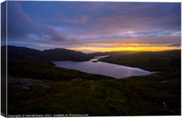 Loch Diabaigas Airde Sunset Canvas Print by Darrell Evans