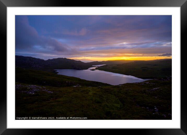 Loch Diabaigas Airde Sunset Framed Mounted Print by Darrell Evans