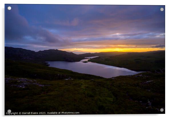 Loch Diabaigas Airde Sunset Acrylic by Darrell Evans