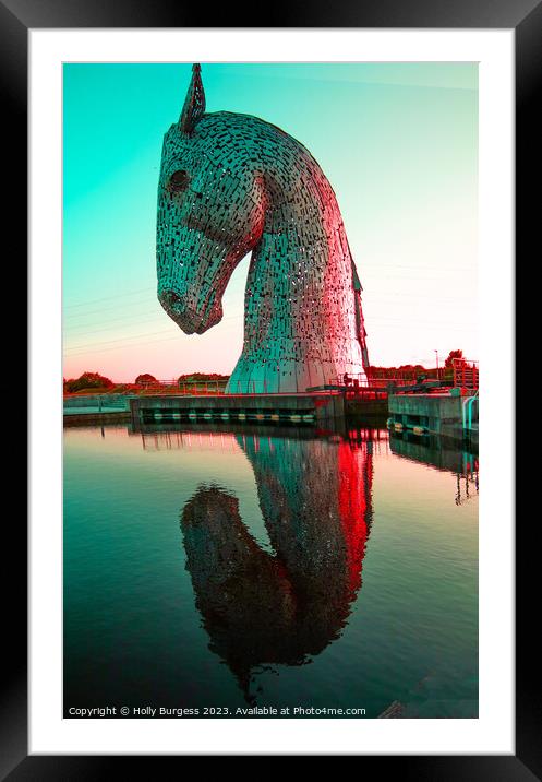 Kelipes at evening sunset, by the Forth and Clyde  Framed Mounted Print by Holly Burgess