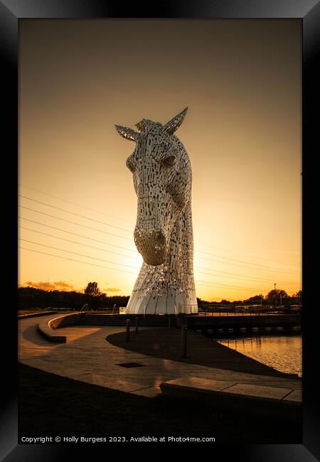 Kelpie horse statue at Helix in Scotland,  Framed Print by Holly Burgess