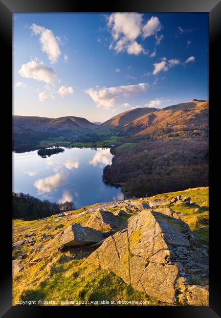 Grasmere from Loughrigg Fell, Lake District Framed Print by Justin Foulkes