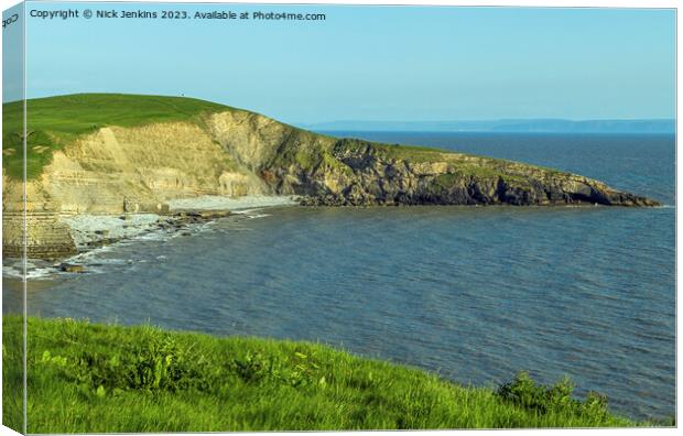 Dunraven Bay at High Tide Glamorgan Heritage Coast  Canvas Print by Nick Jenkins