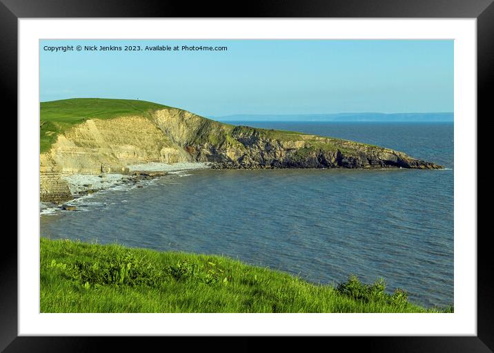 Dunraven Bay at High Tide Glamorgan Heritage Coast  Framed Mounted Print by Nick Jenkins