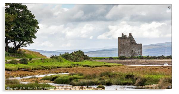 Lochranza Castle Isle of Arran Acrylic by Jim Monk
