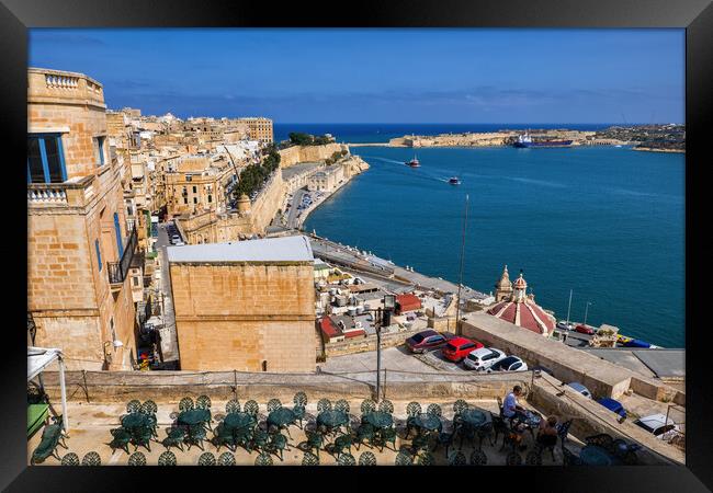 Valletta City And Grand Harbour In Malta Framed Print by Artur Bogacki