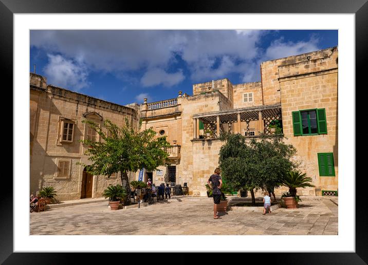 Mesquita Square in Silent City of Mdina in Malta Framed Mounted Print by Artur Bogacki