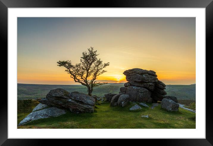 Mystical Dartmoor Sunset Framed Mounted Print by Daniel Rose