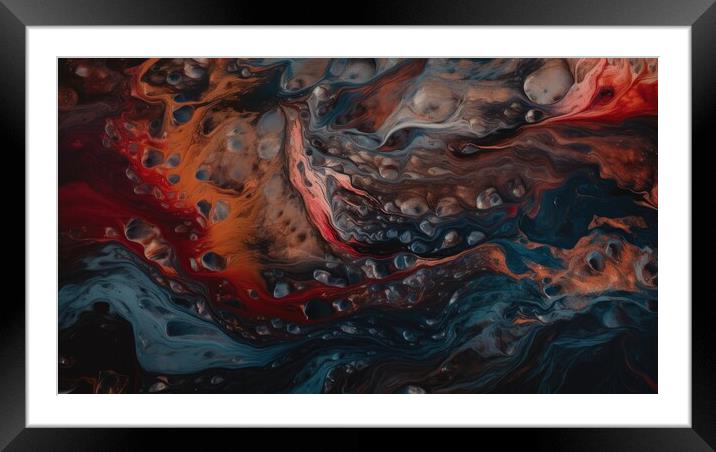 A vibrant painting featuring a variety of hues and tones, bringing life to an otherwise empty canvas. Framed Mounted Print by Erik Lattwein