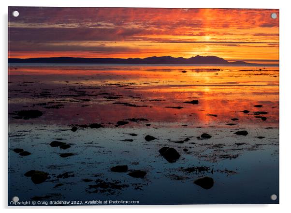 Fiery sunset over the Isle of Arran Acrylic by Epic Sky Media