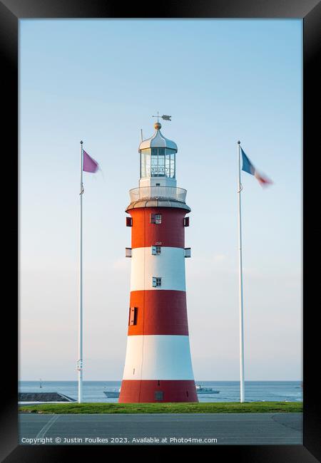 Smeaton's Tower on Plymouth Hoe Framed Print by Justin Foulkes