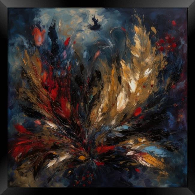 An abstract painting made from multi-colored acrylic paint, showing the artists unique creativity and artistry. Framed Print by Erik Lattwein