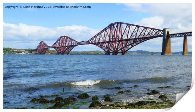The Forth Bridge at Dalmeny South Queensferry.. Print by Lilian Marshall