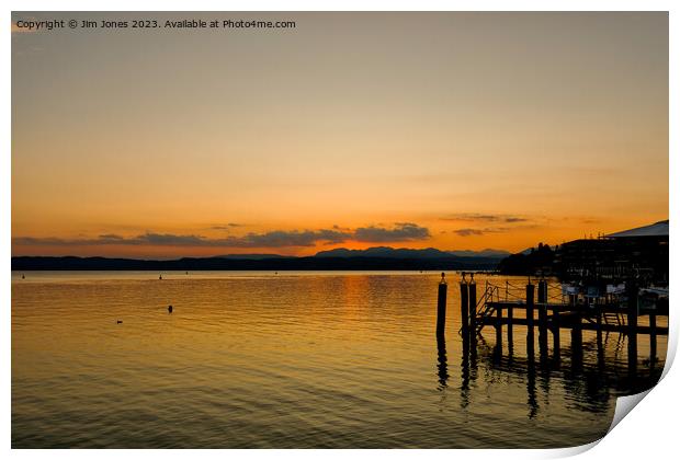 Serene Sirmione Sunset Print by Jim Jones