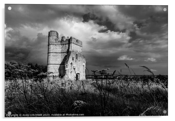 Donnington Castle against clouds Acrylic by Andy Critchfield