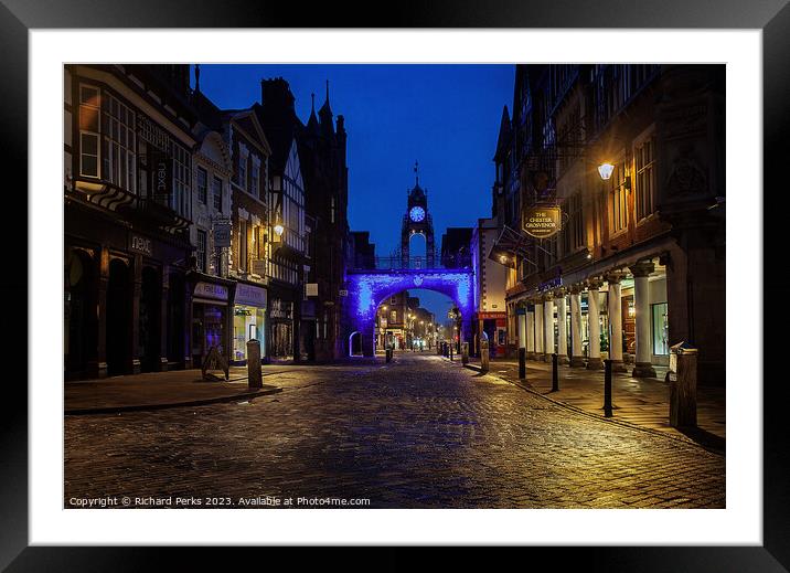 Chester Eastergate clock Framed Mounted Print by Richard Perks