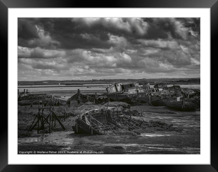 Weatherbeaten Boat Wreck in Hoo, Kent Framed Mounted Print by Morlene Fisher