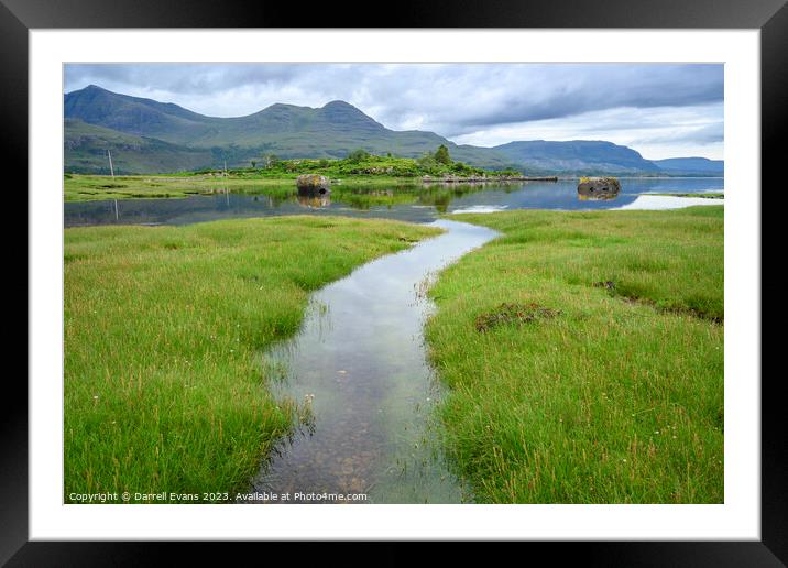 River to the loch Framed Mounted Print by Darrell Evans