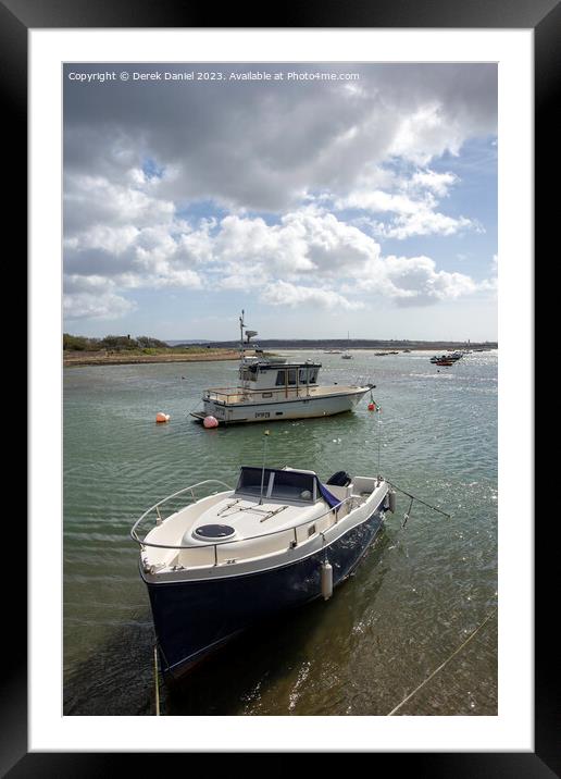 Boats at Keyhaven Framed Mounted Print by Derek Daniel