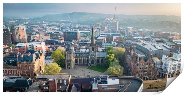 Sheffield Cathedral Sunrise Print by Apollo Aerial Photography