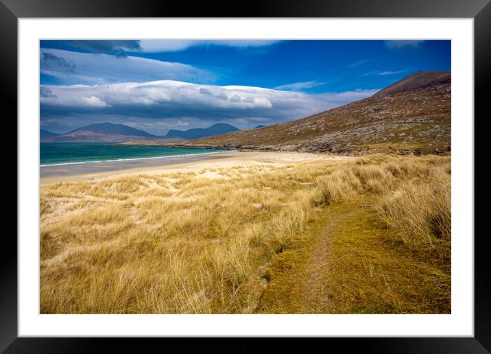 Luskentyre: A Turquoise Paradise Beach. Framed Mounted Print by Steve Smith