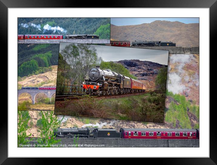Jacobite Steam Train: The Lancashire Fusilier on Framed Mounted Print by Stephen Young