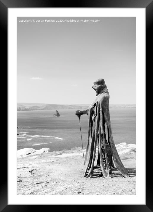 Mystical Sculpture at Tintagel Castle Framed Mounted Print by Justin Foulkes