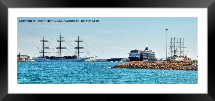 The Busy Port Of Palma Mallorca Framed Mounted Print by Peter F Hunt