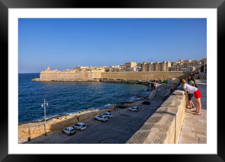 Sea Quayside of Valletta City in Malta Framed Mounted Print by Artur Bogacki
