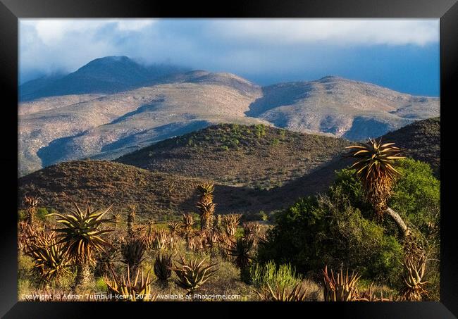 Foothills beneath the Kammanassie mountains Framed Print by Adrian Turnbull-Kemp