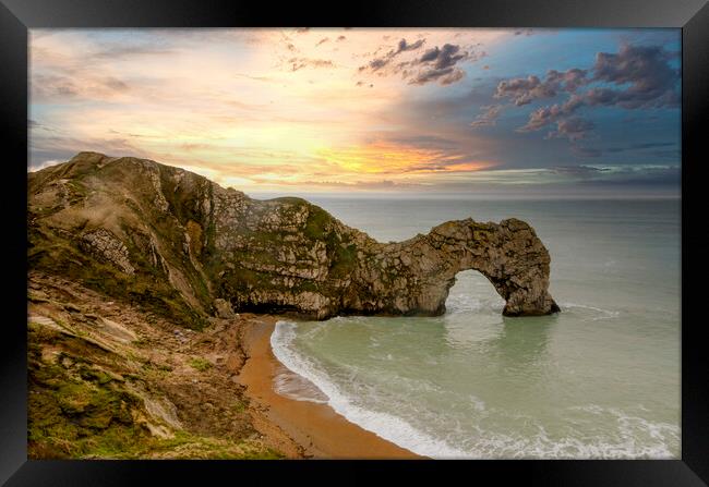 Durdle Door: Iconic Natural Wonder. Framed Print by Steve Smith