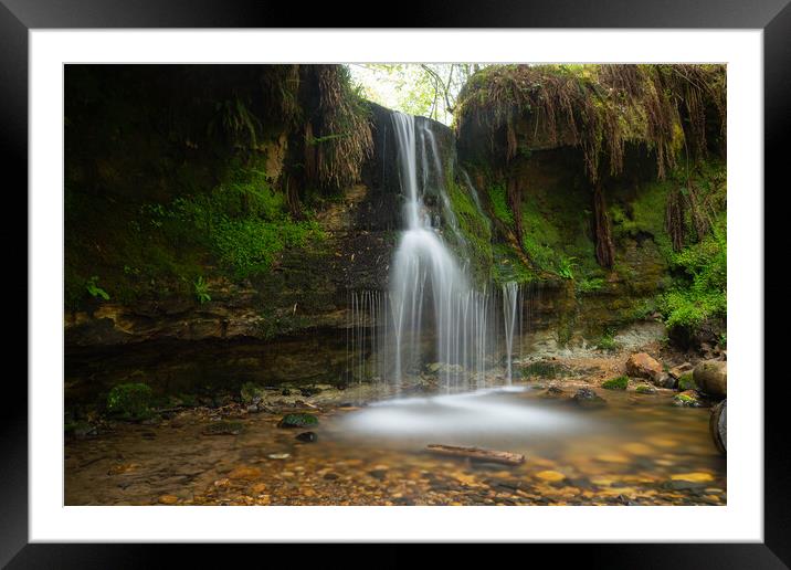 Enchanting Maspie Den Waterfall Framed Mounted Print by Stuart Jack