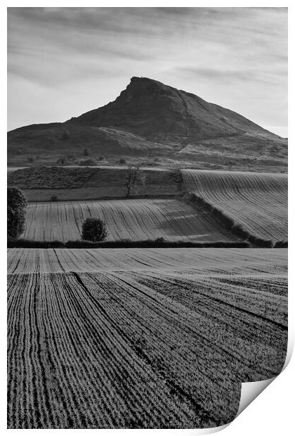 Roseberry Topping Black and White Print by Tim Hill