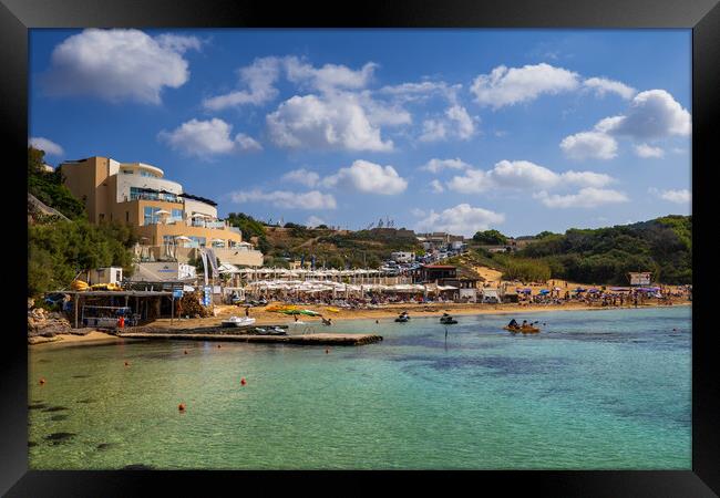 Golden Bay In Malta Framed Print by Artur Bogacki