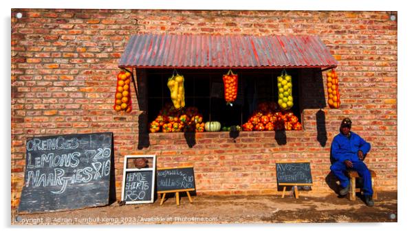 The citrus vendor Acrylic by Adrian Turnbull-Kemp
