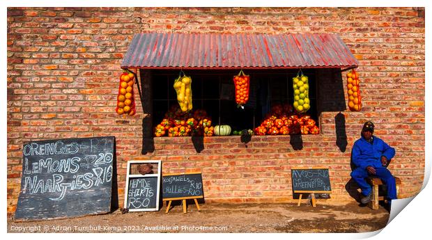 The citrus vendor Print by Adrian Turnbull-Kemp