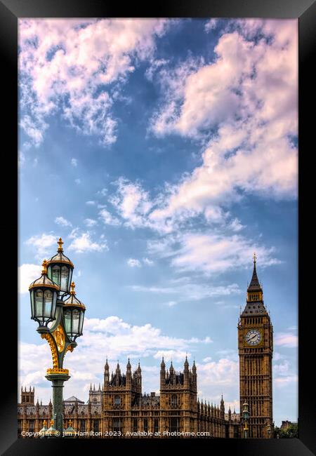 City off London and Big Ben Framed Print by jim Hamilton