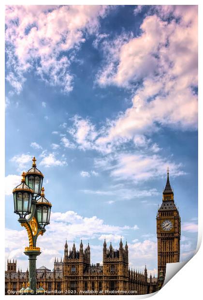 City off London and Big Ben Print by jim Hamilton