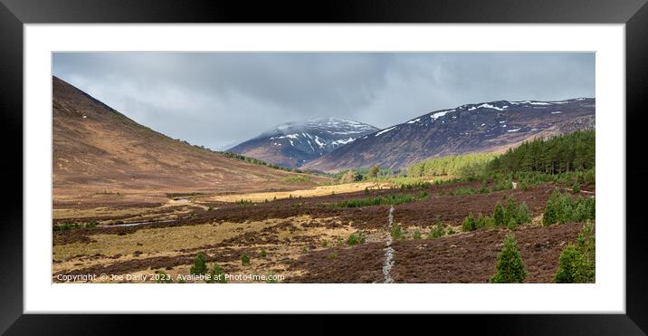 Cairngorm Mountains from the Forest of Mar Framed Mounted Print by Joe Dailly