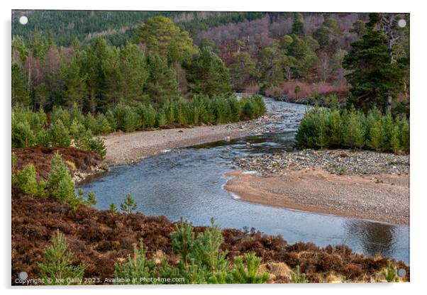 Liu Water in the Cairngorms Acrylic by Joe Dailly
